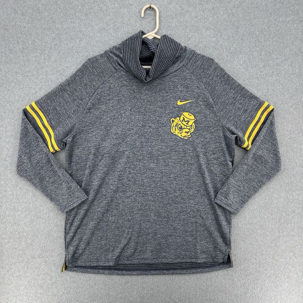 Nike Dri-Fit Michigan Wolverines Long Sleeve Roll Neck Shirt Womens XL